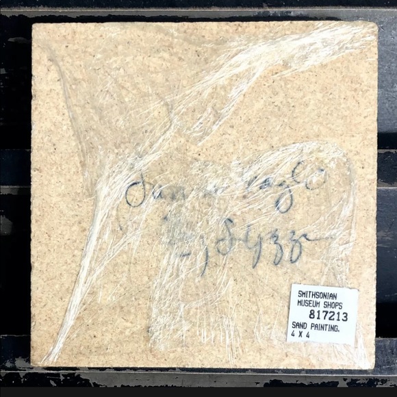 L. YAZZIE Rare Vintage Navajo Native American “Sun & Eagle” Sand Painting - Picture 2 of 2